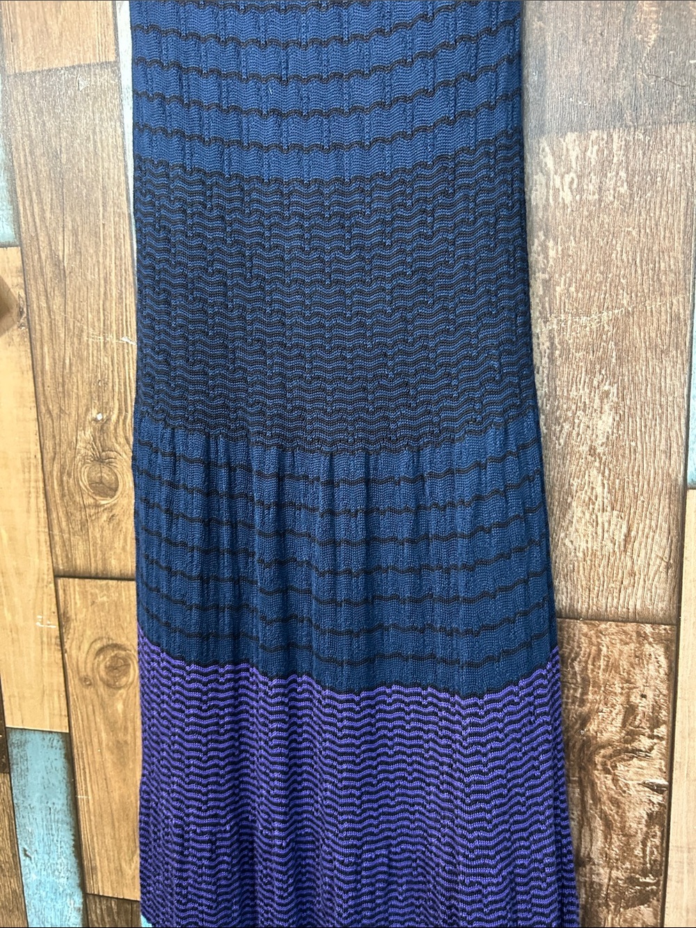 Parker Multicolor Knit Maxi Dress - Red, Light Blue, Navy, Purple. - Picture 5 of 16